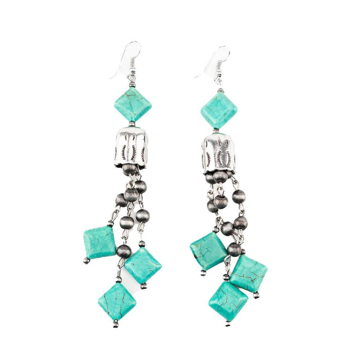 Navajo Pearl Turquoise Tassel Earrings