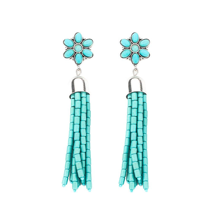 Turquoise Tassel Earrings