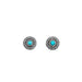 Silver Flower with Turquoise Stud Earring