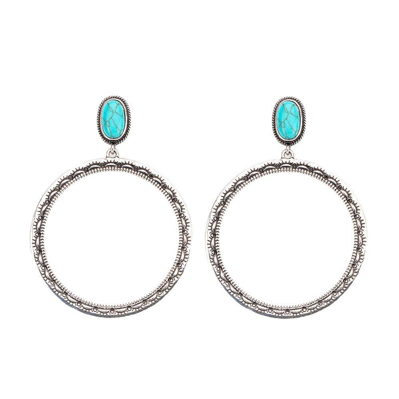 Hoop with Turquoise Detail Earrings