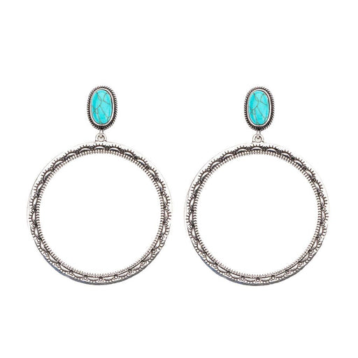 Hoop with Turquoise Detail Earrings