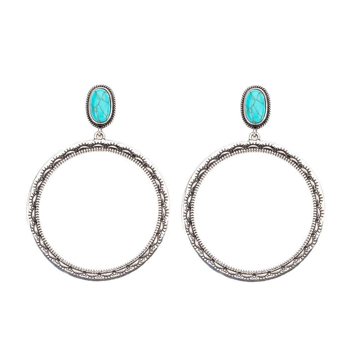 Hoop with Turquoise Detail Earrings