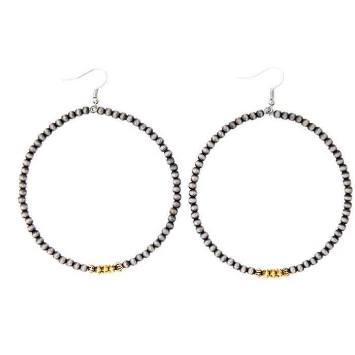 Navajo Pearl Dangle Hoop Earrings