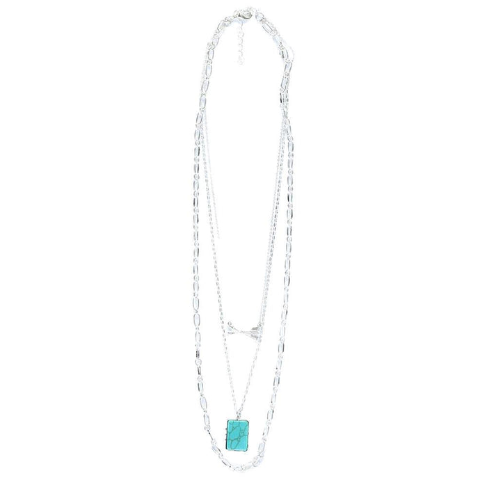Silver Layered Chain with Arrows Necklace
