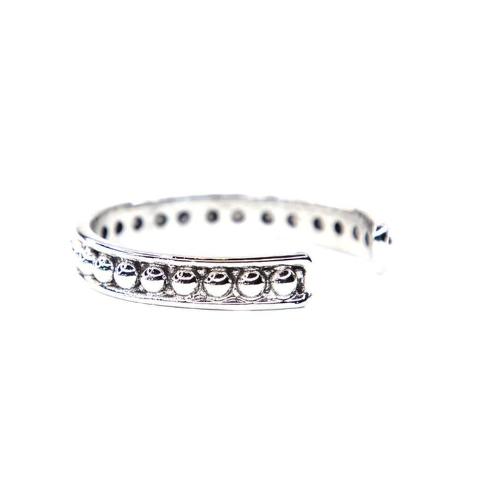 Thick White Gold Dotted Bangle