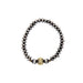 Silver Disc Beaded Stretch Bracelet