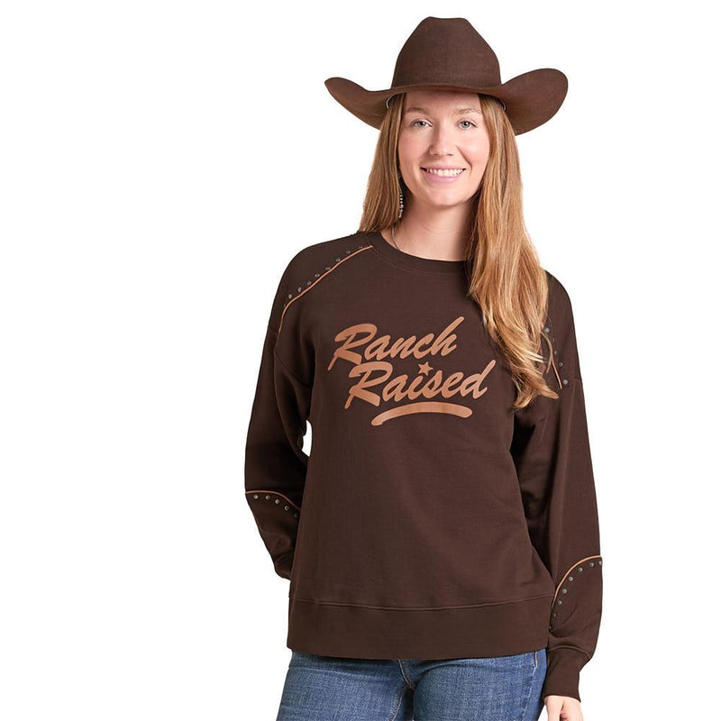 Women's Brown Ranch Raised Sweatshirt