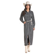 Women's Black Denim Maxi Dress