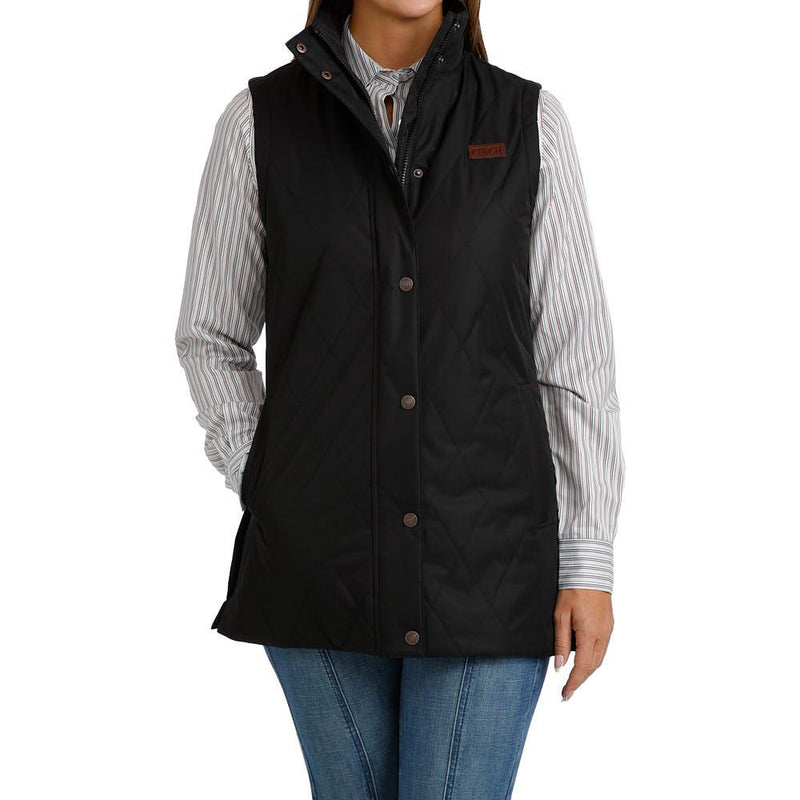 Women's Black Quilted Barn Vest