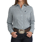 Women's Light Blue Printed Shirt
