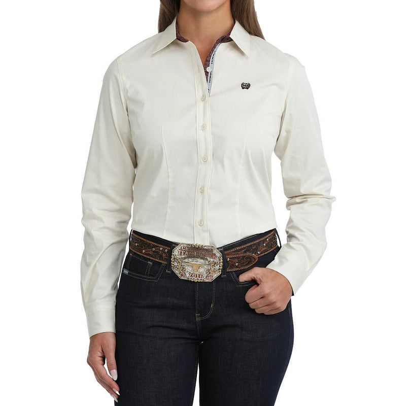 Women's Cream Stretch Shirt
