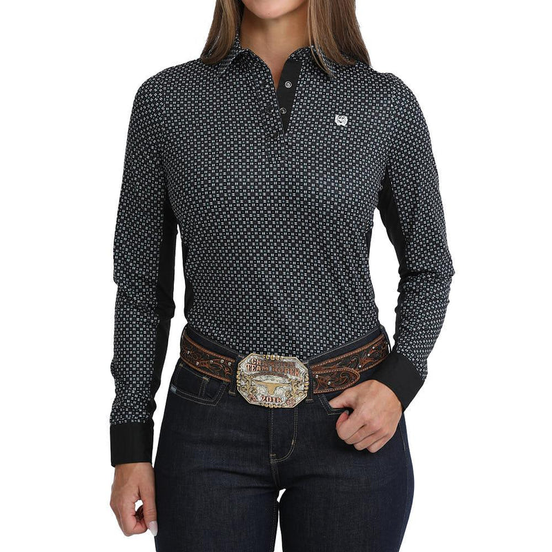 Women's Black Hybrid Pullover Shirt