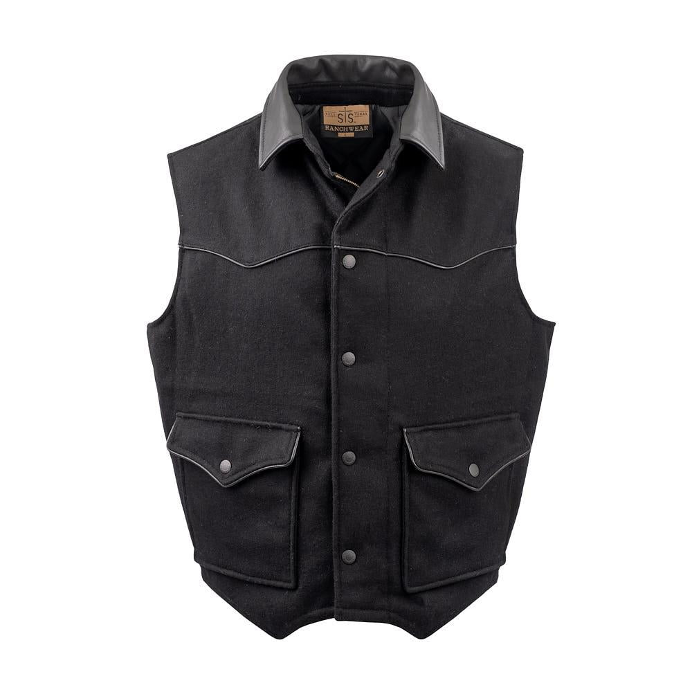 Classic Ranch Ropes STS Ranchwear Men's Black Lariat Vest — NRS