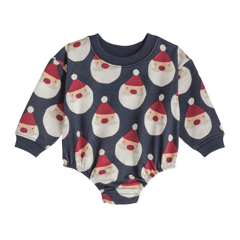 Infant Navy Santa Sweatshirt Bubble