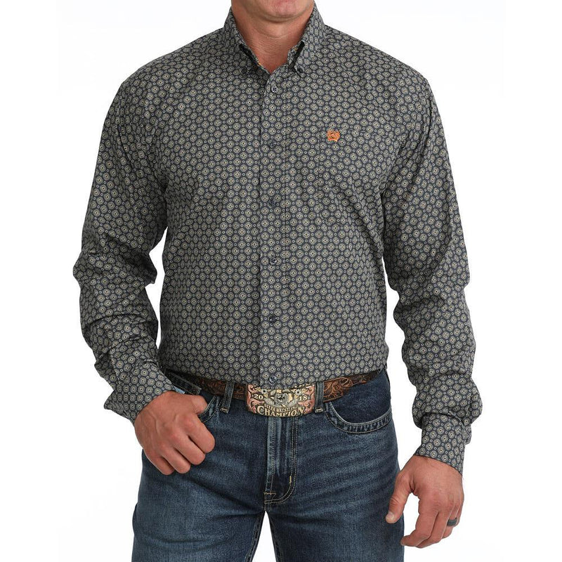 Men's Navy Printed Shirt