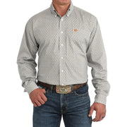 Men's White Printed Long Sleeve Shirt