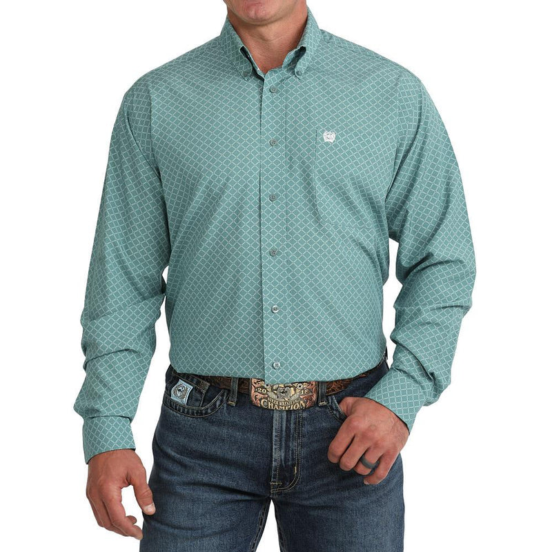 Men's Blue Printed ArenaFlex Shirt