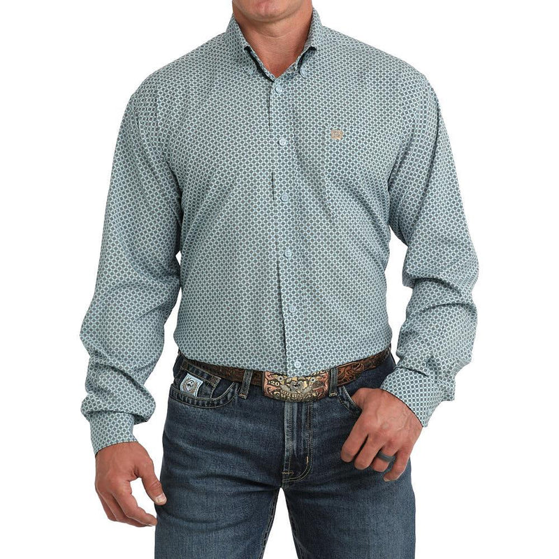 Men's Light Blue Print ArenaFlex Shirt