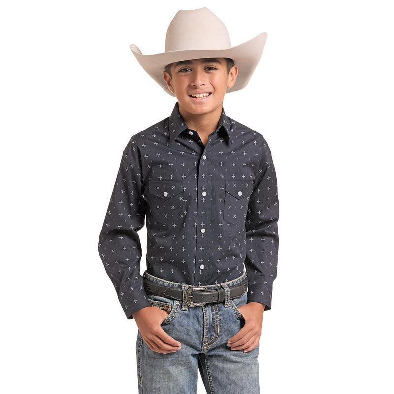 Boy's Black North Star Shirt