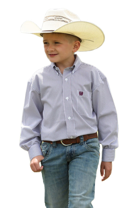 Boy's White Stripe Shirt