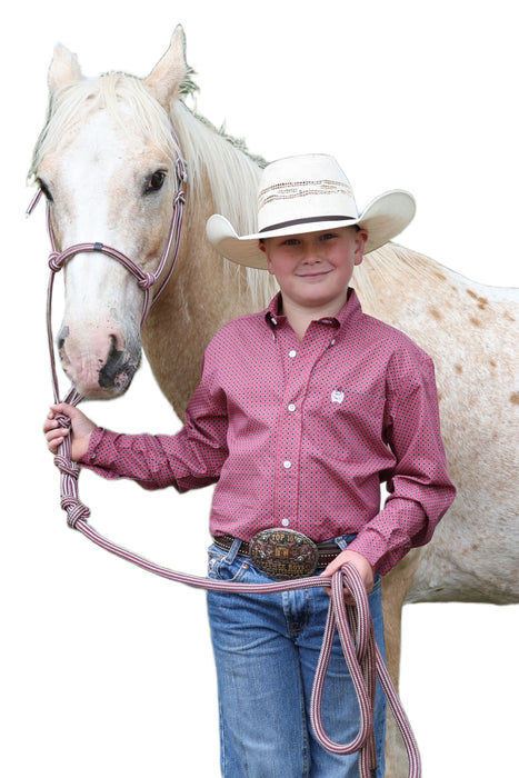 Cinch Boy's Pink Print Shirt