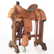 Used 16in Heavy Oil Inlaid Seat Team Roper