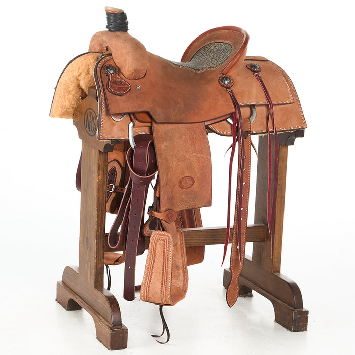 Used 16in Heavy Oil Inlaid Seat Team Roper