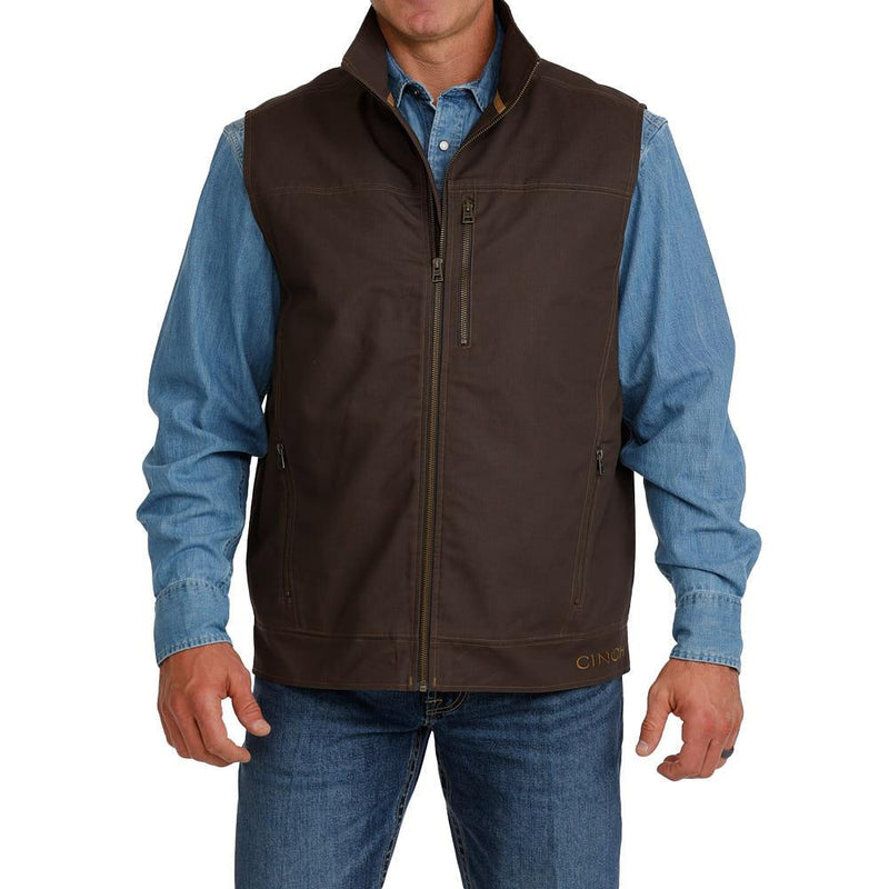 Men's Brown Concealed Carry Canvas Vest