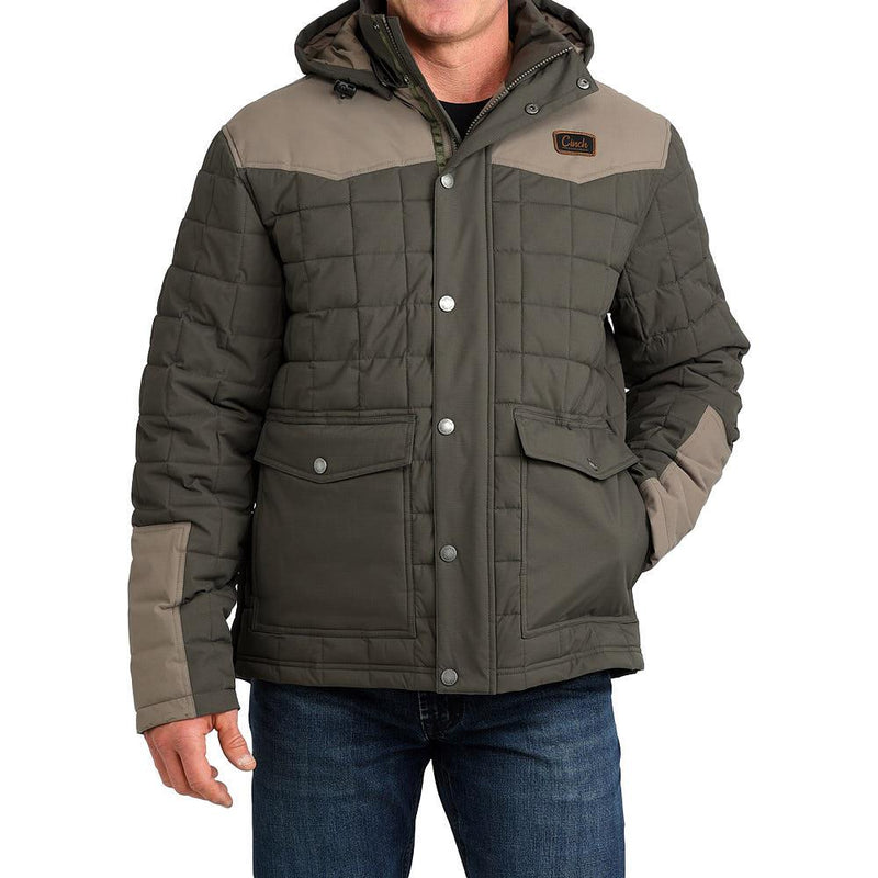 Men's Green Quilted Barn Coat