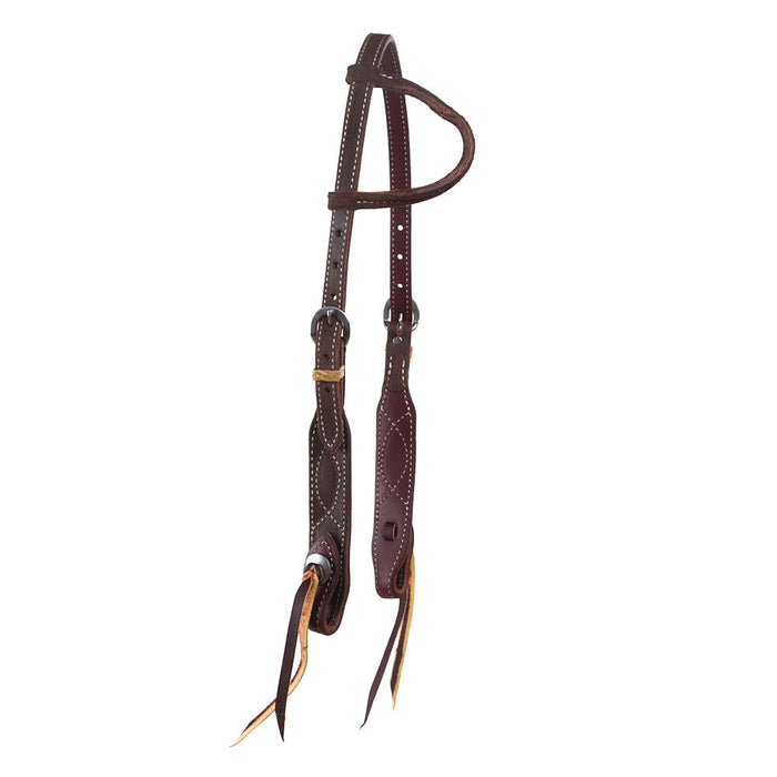 5/8in Indian Tan Figure 8 Rawhide Single Ear Headstall