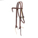 3/4in Indian Tan Oiled Floral Heel Buckle Knotted Browband Headstall