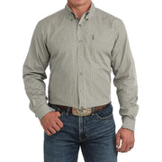 Men's Olive Stripe Modern Fit Shirt