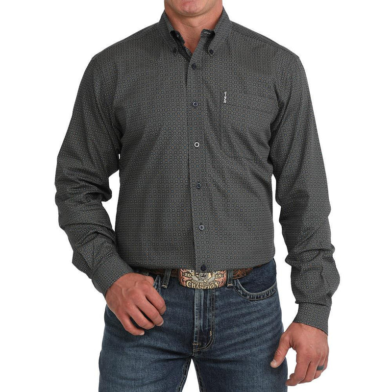 Men's Navy Print Modern Fit Shirt