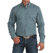 Men's Blue Printed Modern Shirt