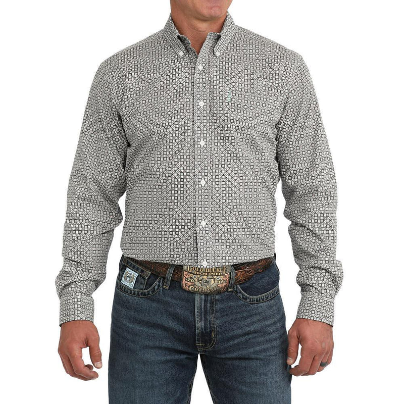 Men's White Printed Modern Fit Shirt
