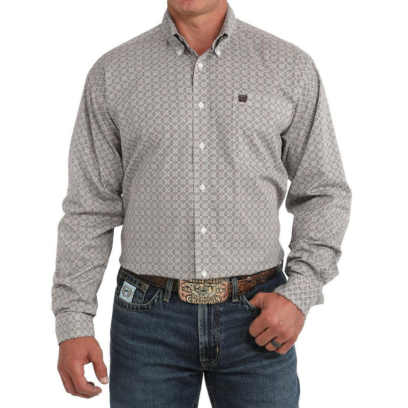 Men's White Printed Shirt