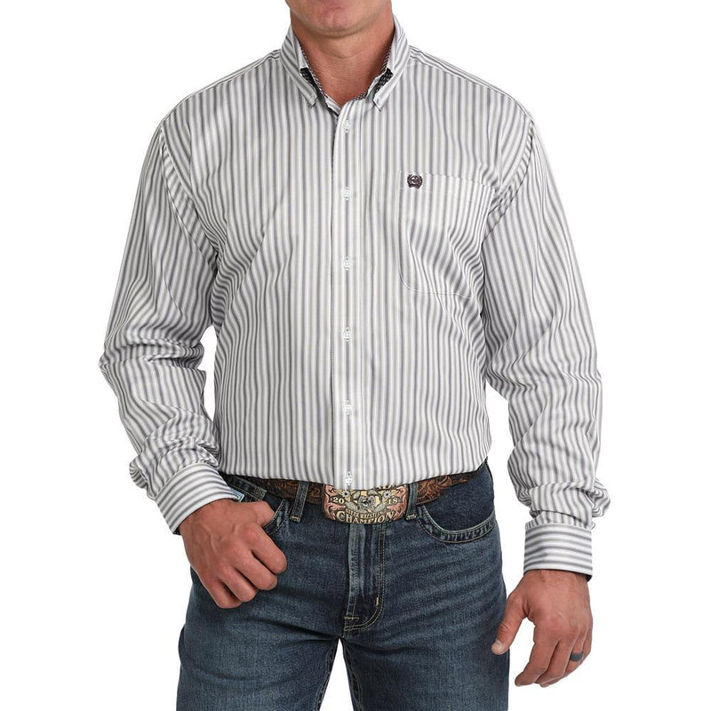 Men's White Striped Shirt