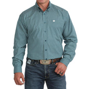 Men's Blue Print Stretch Shirt