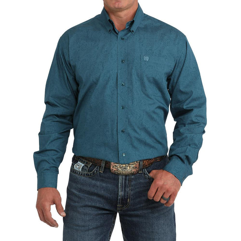 Men's Blue Paisley Printed Shirt