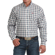 Men's White Plaid Shirt