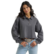 Women's Black Horseshoe Vintage Polo Shirt