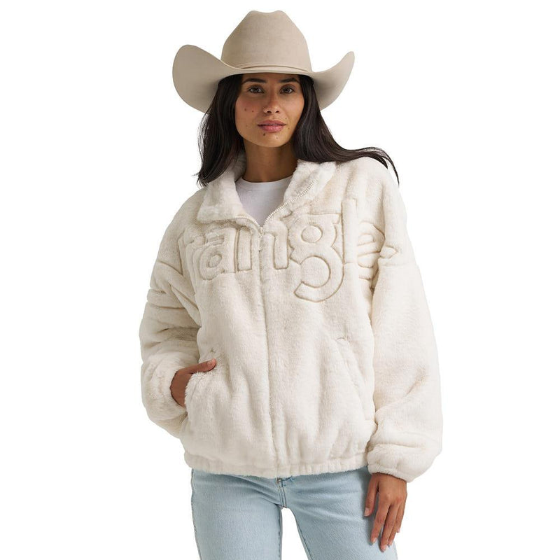 Women's Retro White Faux Fur Collar Jacket