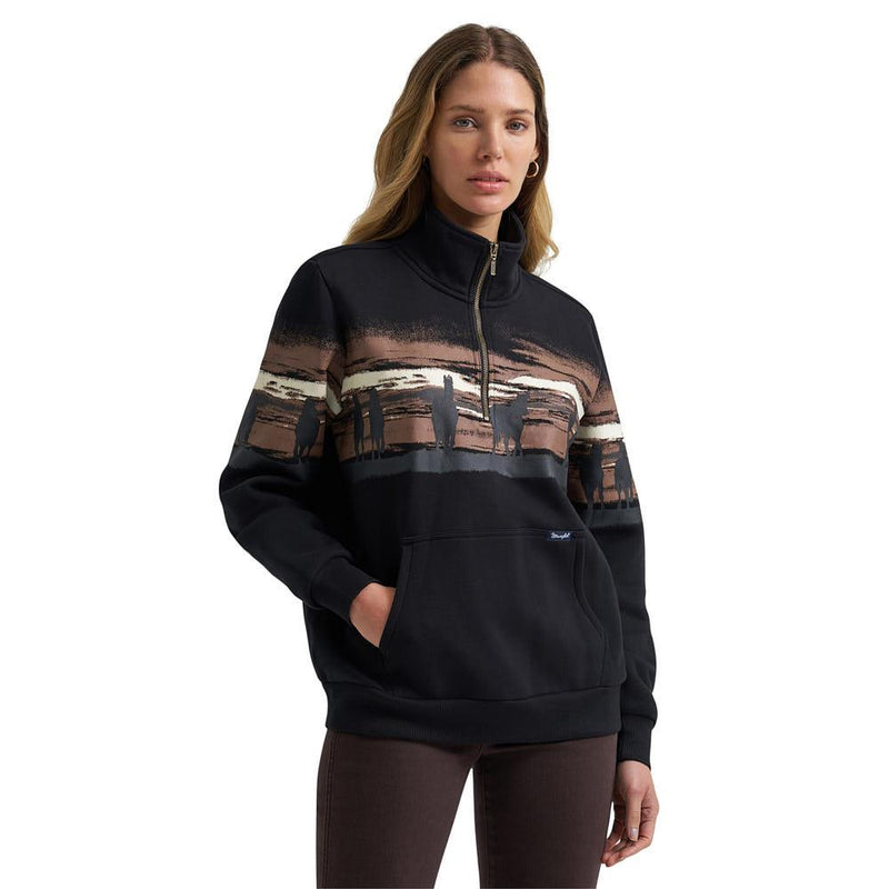 Women's Black Horizon 1/4 Zip Pullover