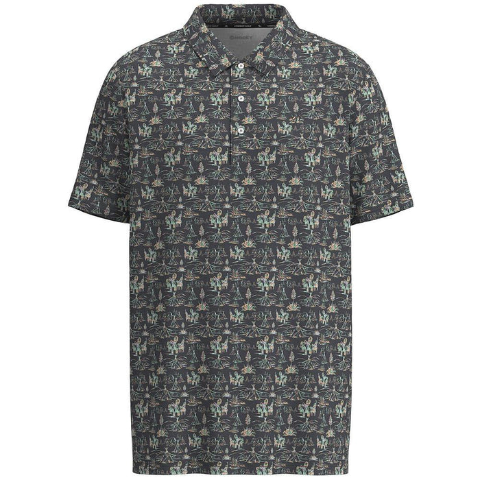 Men's Charcoal All Over Print Drive Polo