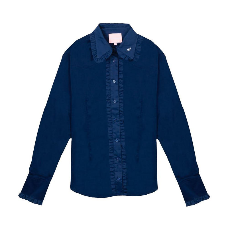 Women's Navy Frill Signature Shirt