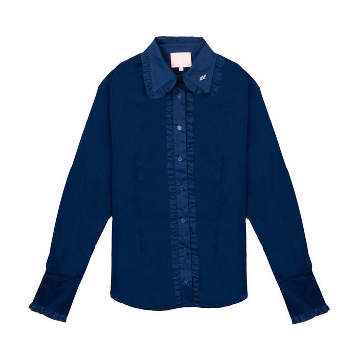 Women's Navy Frill Signature Shirt