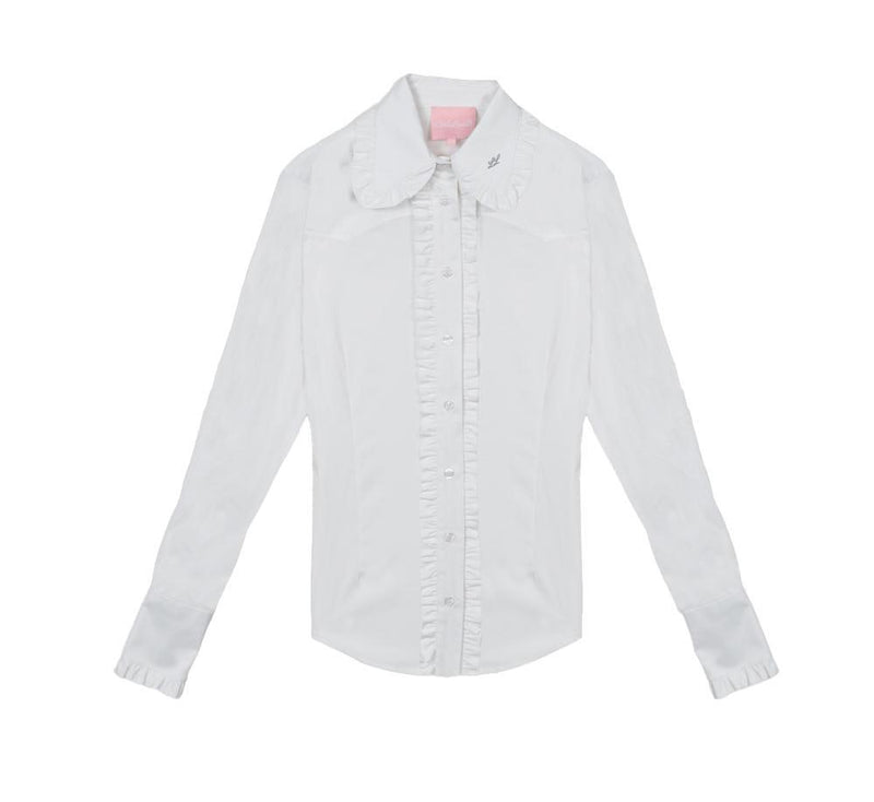Women's White Frill Signature Shirt