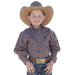 Boy's Pink Printed Long Sleeve Button Shirt