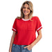 Women's Tomato Contrast Knit Top