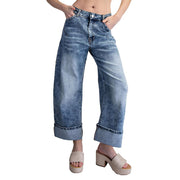 Women's Denim Rolled Hem Pants